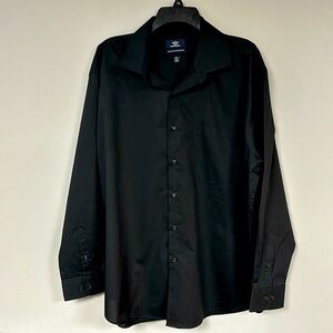 DOCKERS Black Dress Shirt XL , Black Buttons 17/17 1/2, NWOT